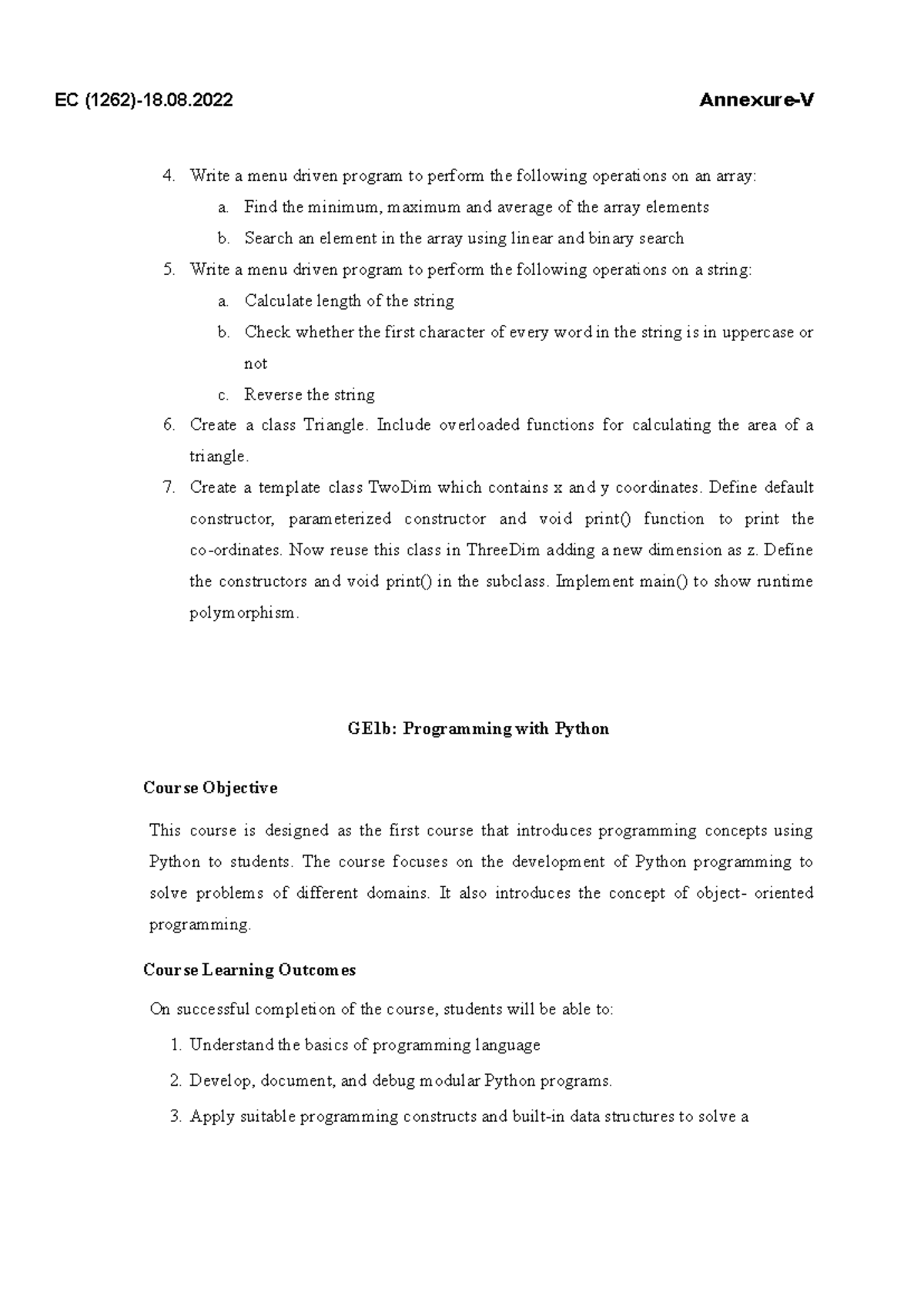 40022 - Sseewwe - Write a menu driven program to perform the following ...