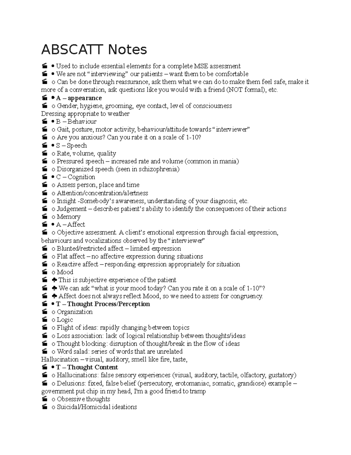 Abscatt Notes - summarie - ABSCATT Notes Used to include essential ...