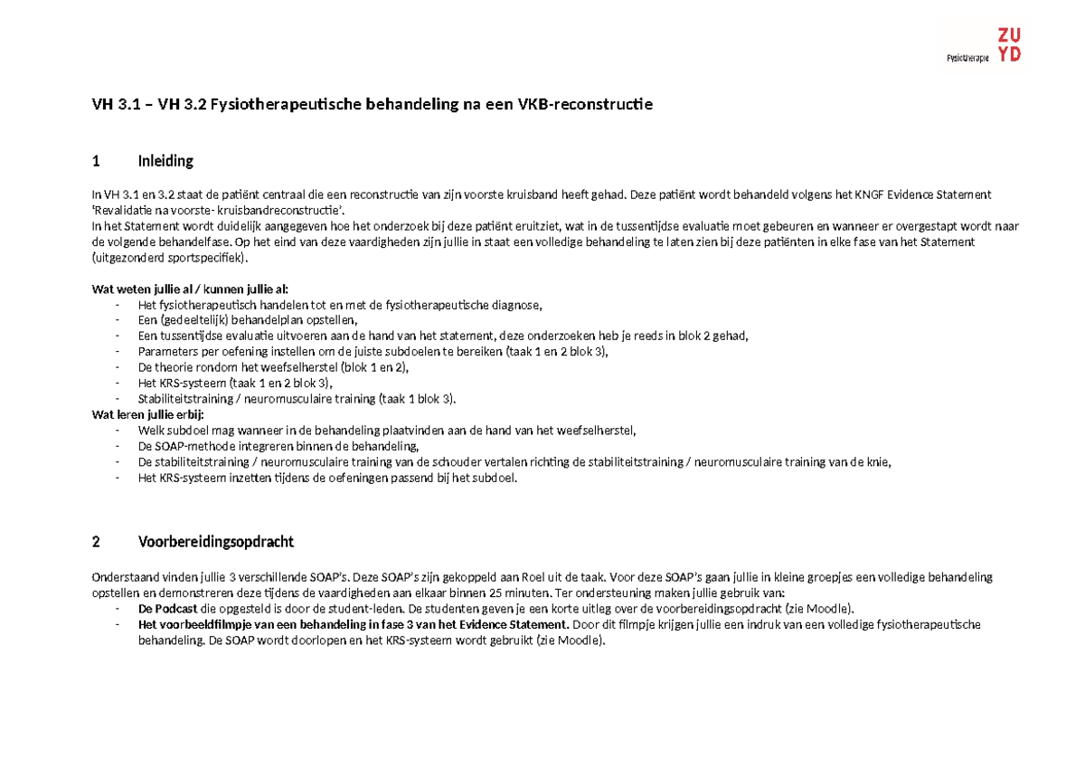 VH 3.1 en 3.2 Evaluatie en behandeling VKB-reconstructie-5 - VH 3 – VH