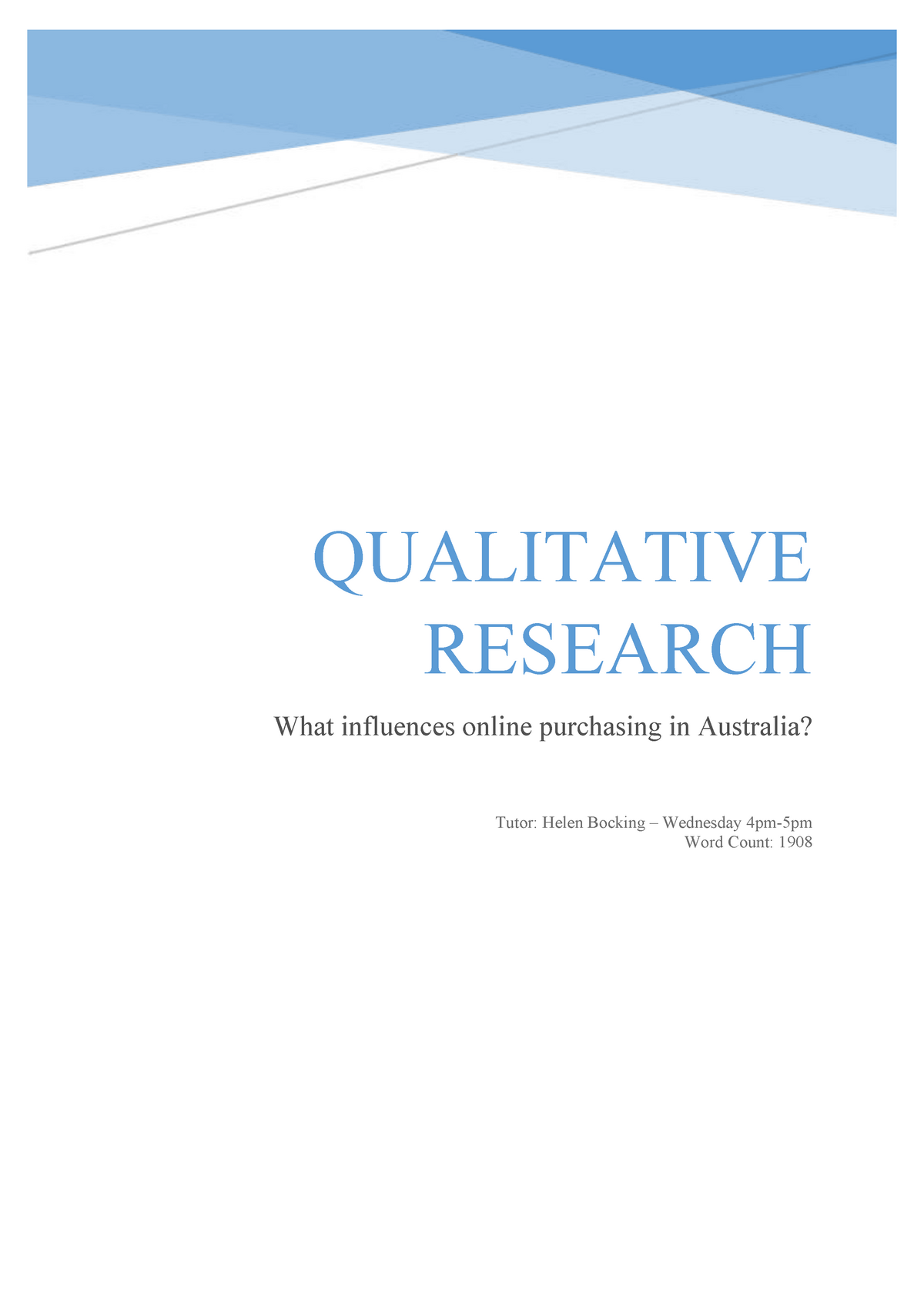 assignment for qualitative research