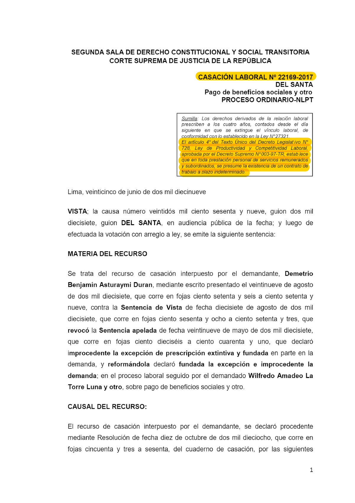 CASO Parcial Derecho Laboral - Studocu