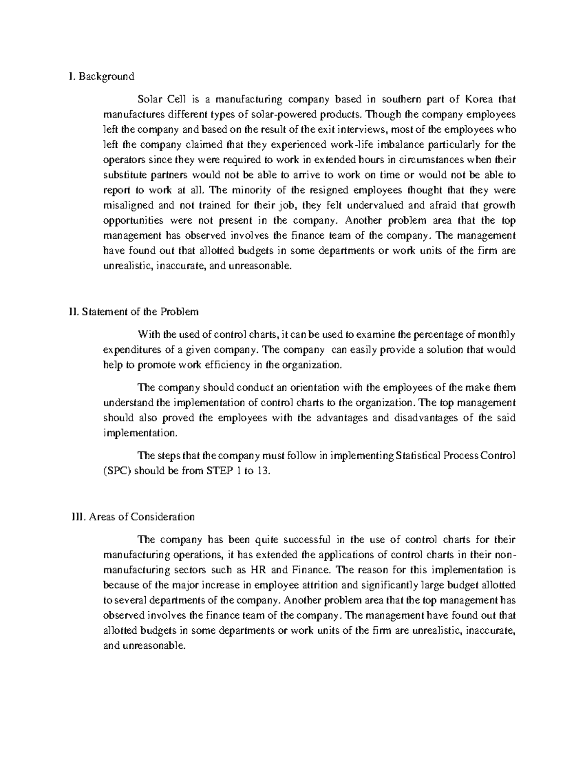 10 Task Performance 1 - Operations Management - I. Background Solar ...