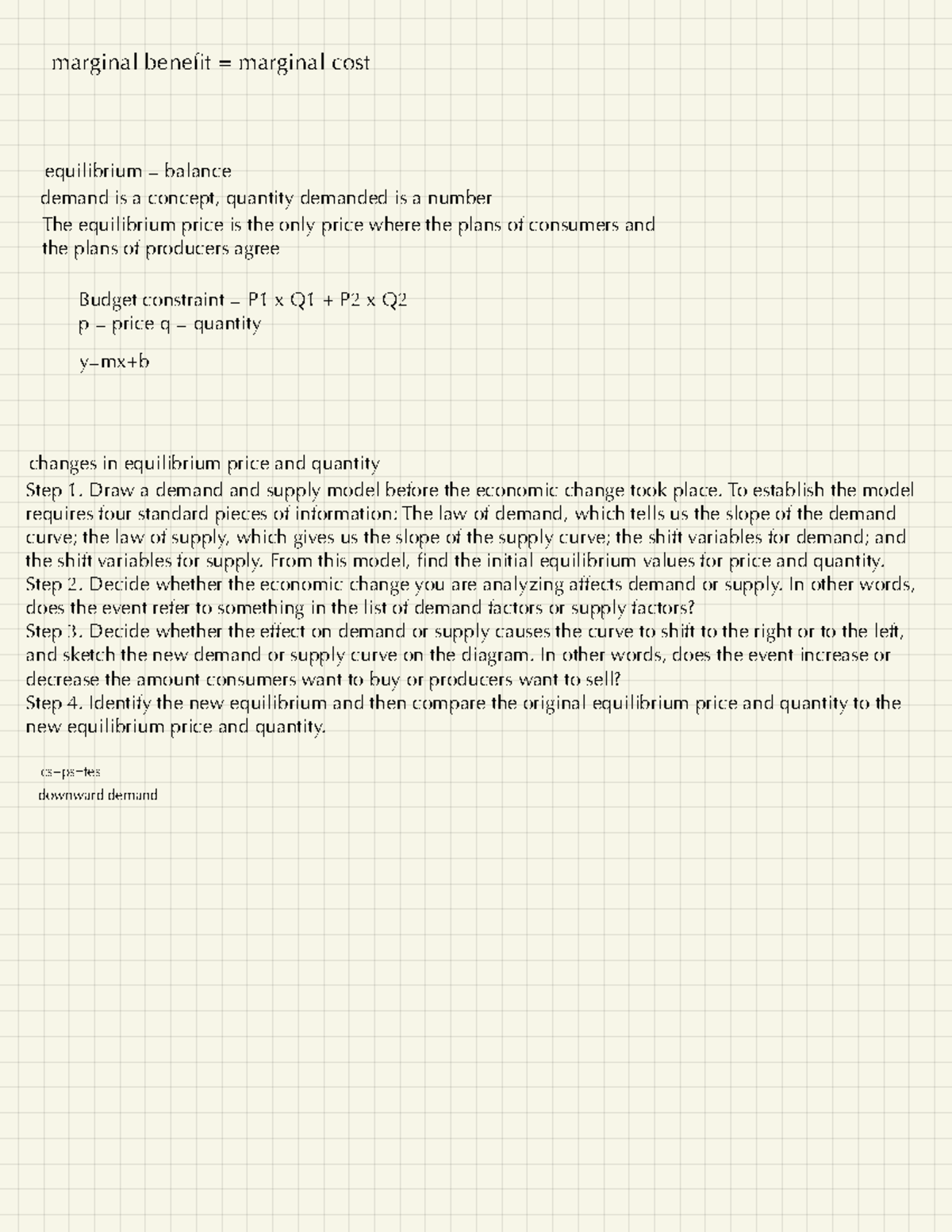 Macroeconomics 2 Economic fundamentals marginal benefit = marginal