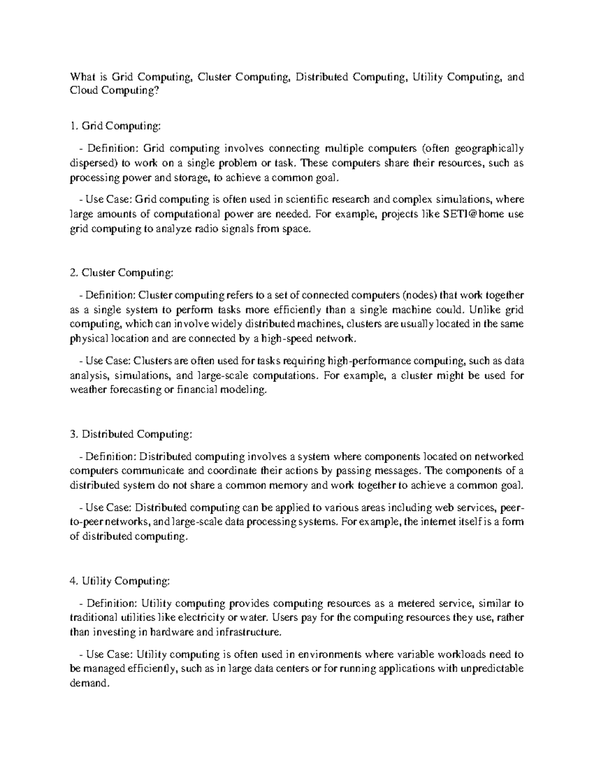Cloud notes-1 - What is Grid Computing, Cluster Computing, Distributed ... image.
