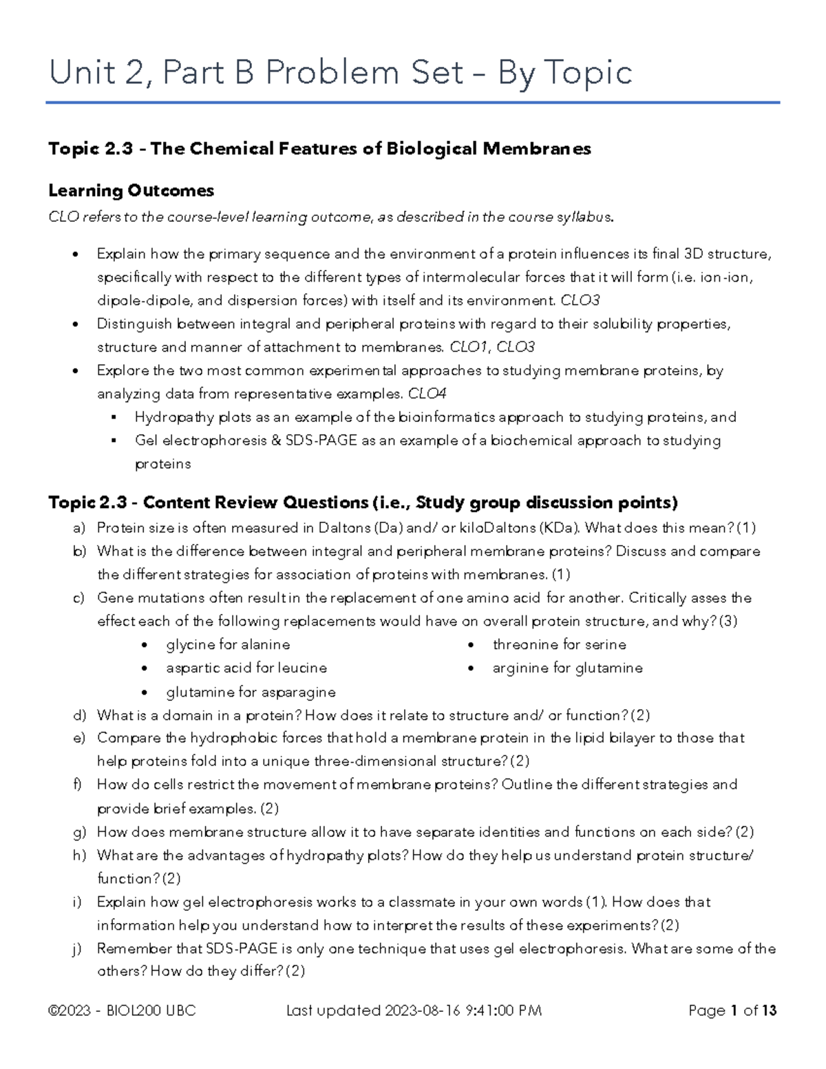 Unit2B Problem Set - Unit 2, Part B Problem Set – By Topic Topic 2 ...