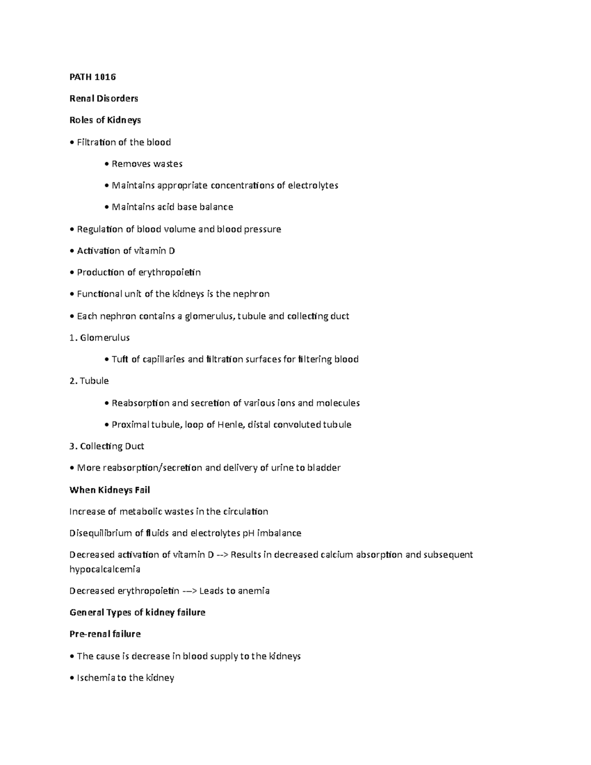 Renal - Acute Kidney Injury & Chronic Kidney Disease (CKD) - PATH 1016 ...