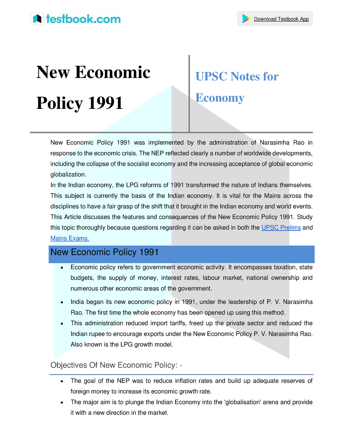 case study on new economic policy 1991