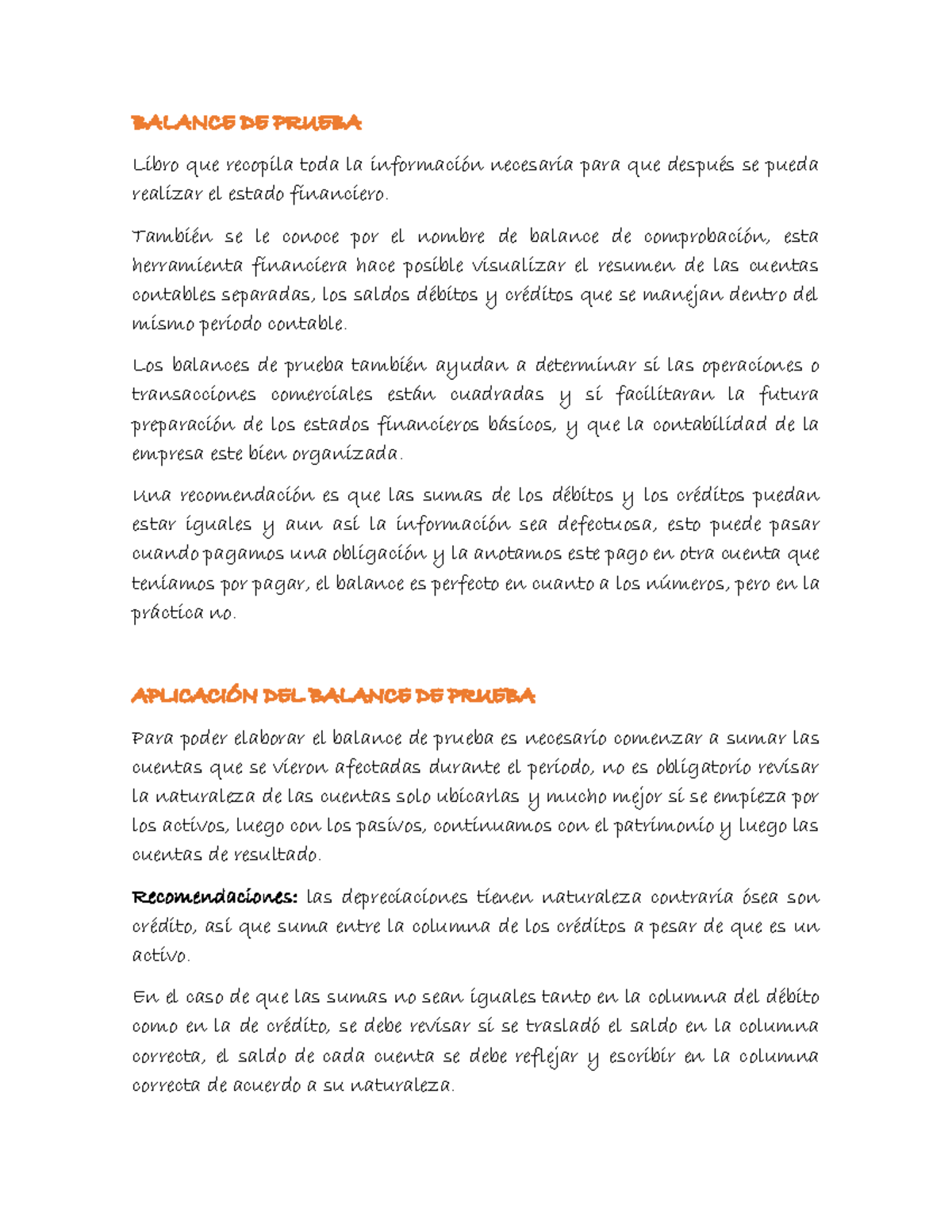Balance de prueba, libro mayor y balance - Libro que recopila toda la ...