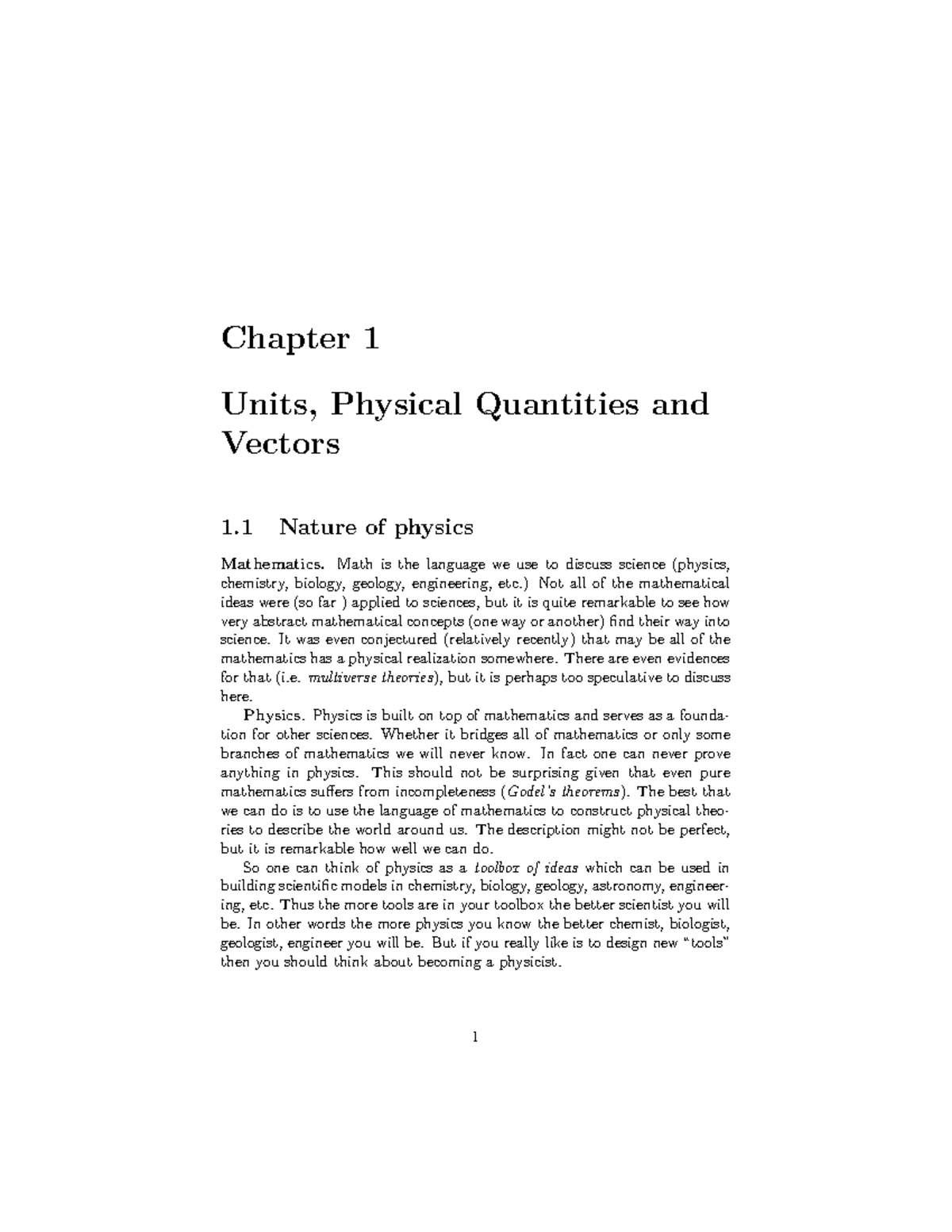 Chapter 1 - Study Vectors - Chapter 1 Units, Physical Quantities And ...