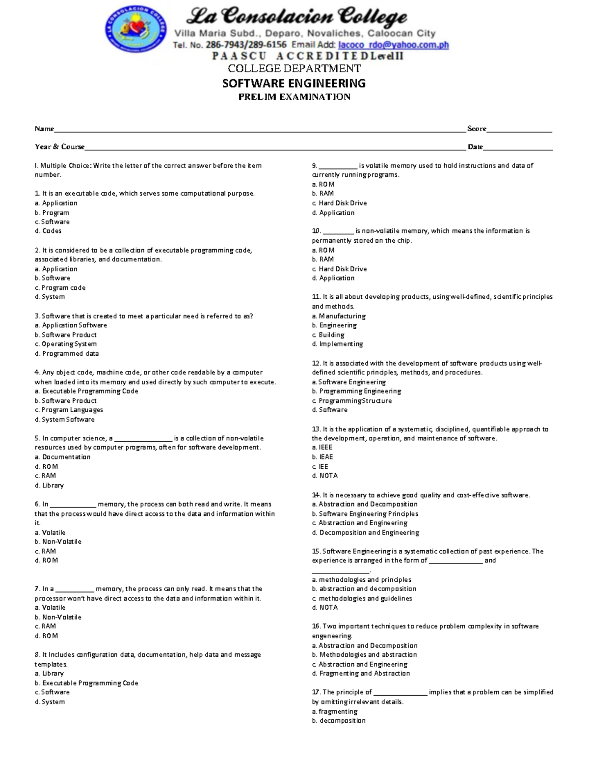 STATISTICAL ANALYSIS WITH SOFTWARE APPLICATION PRELIM EXAM visual data 5
