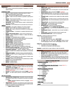 Parasitology Lecture Tissue Parasite- Nematodes - Summary Notes ...