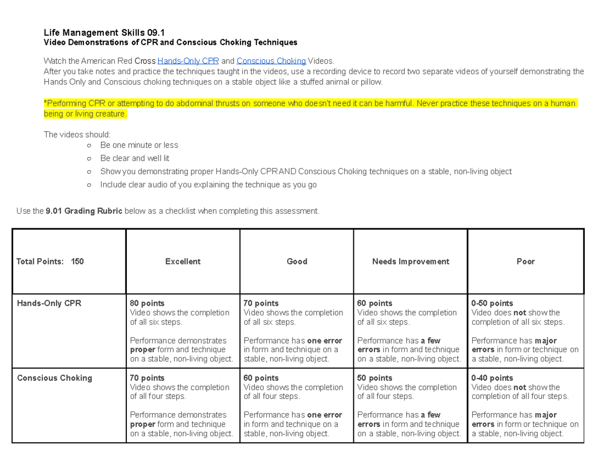 assignment based on cpr