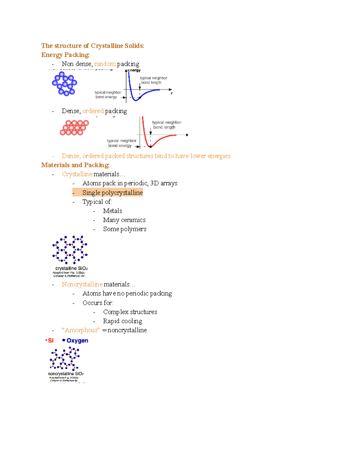 Materials of Engineering Chapter 3 Notes - The structure of Crystalline ...