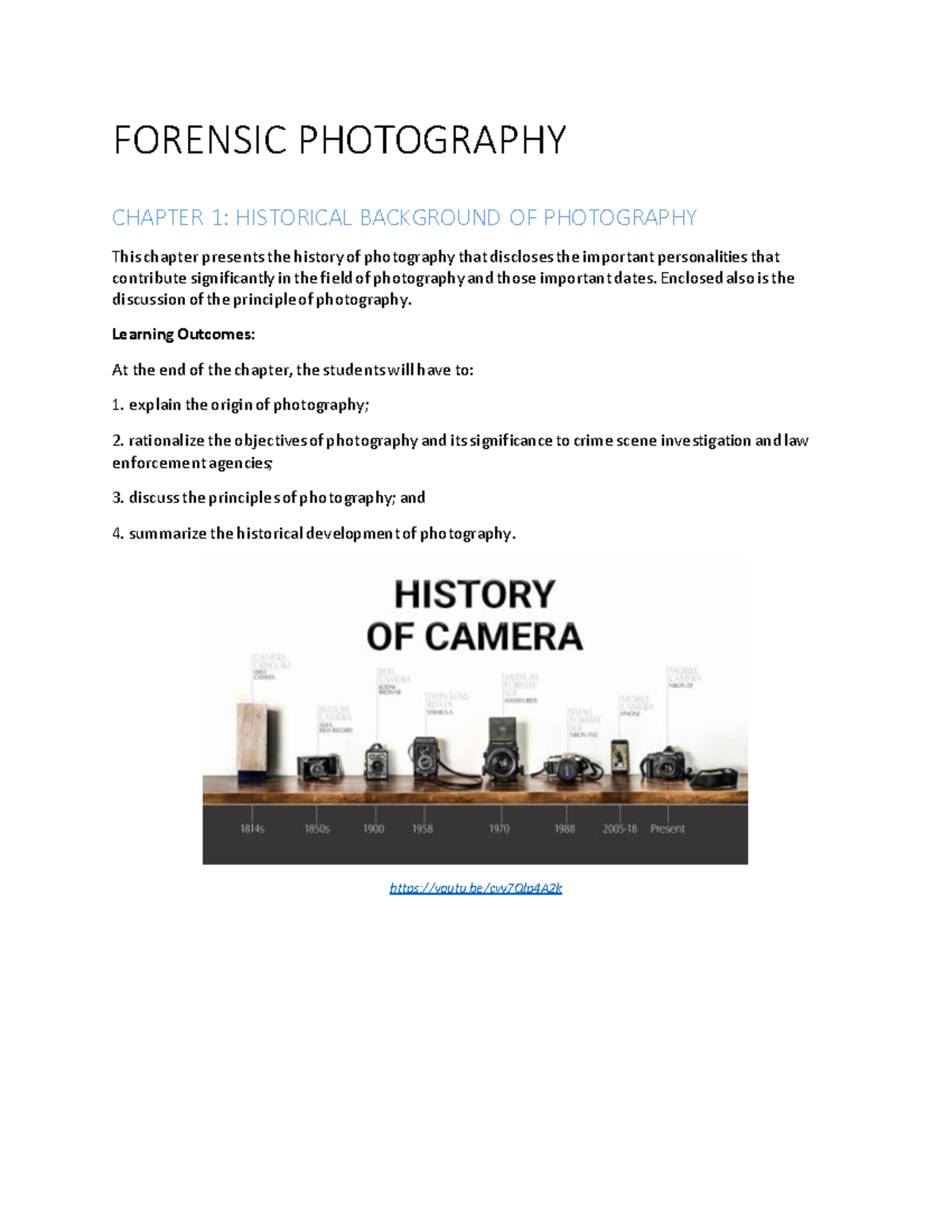 Forensic Photography CRIM STUDENTS FORENSIC PHOTOGRAPHY CHAPTER 1