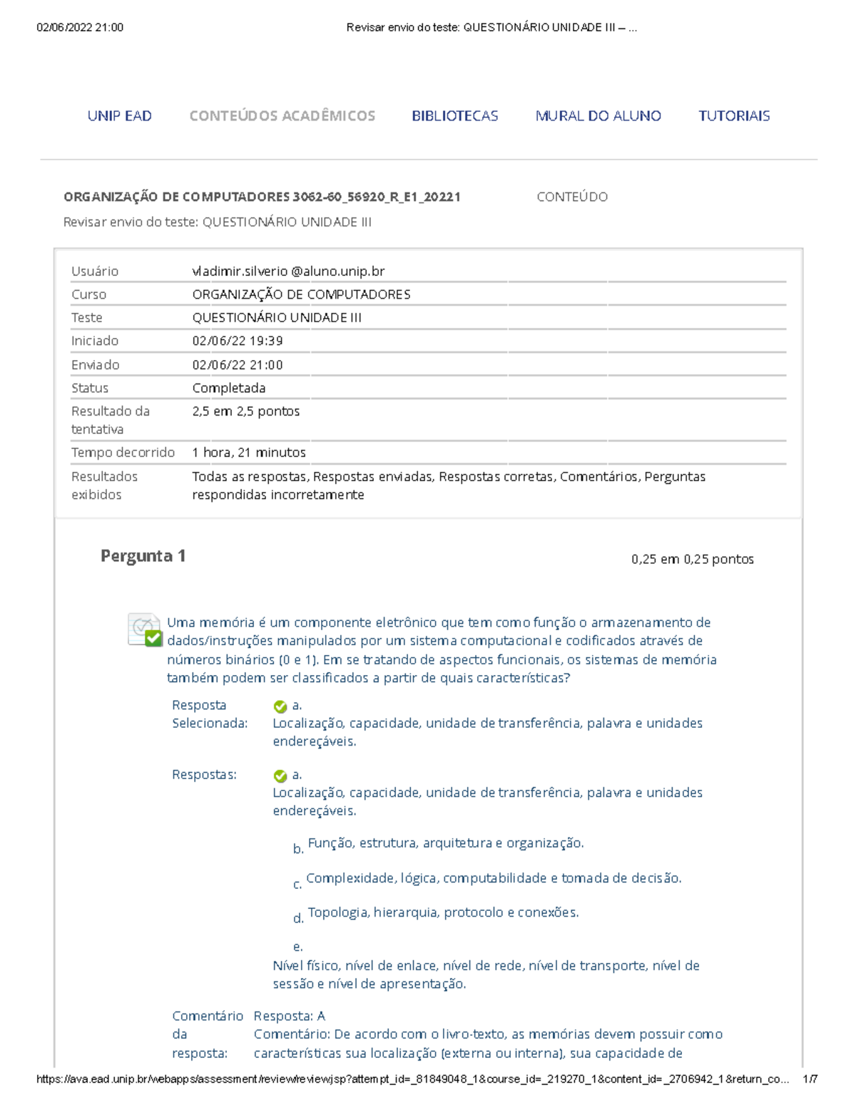 Revisar Envio Do Teste Questionário Unidade III – - Revisar Envio Do ...