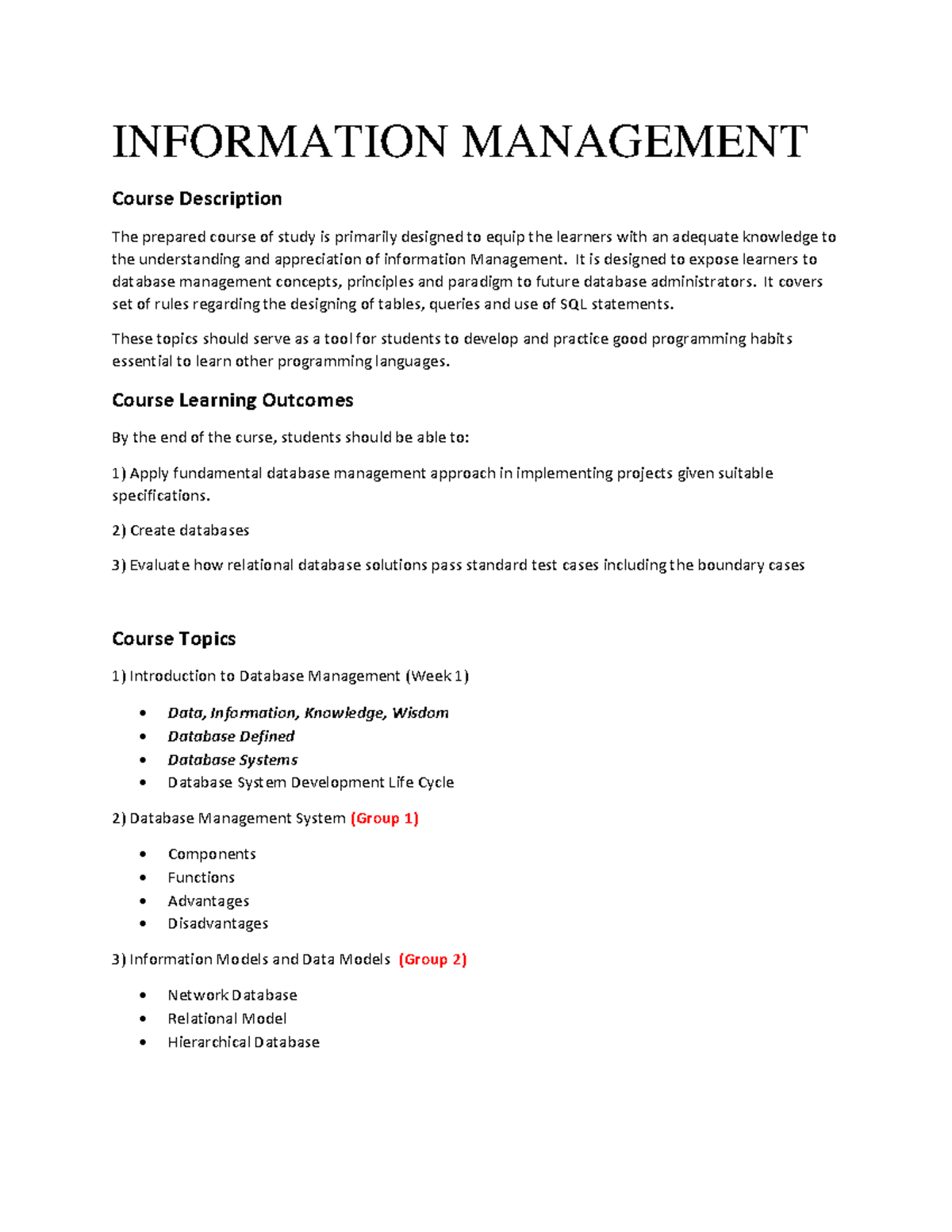 Course-Syllabus-Information-Management V 2 - INFORMATION MANAGEMENT ...