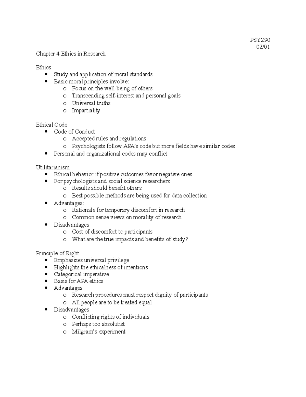 Chapter 4 Ethics in Research - PSY 02/ Chapter 4 Ethics in Research ...