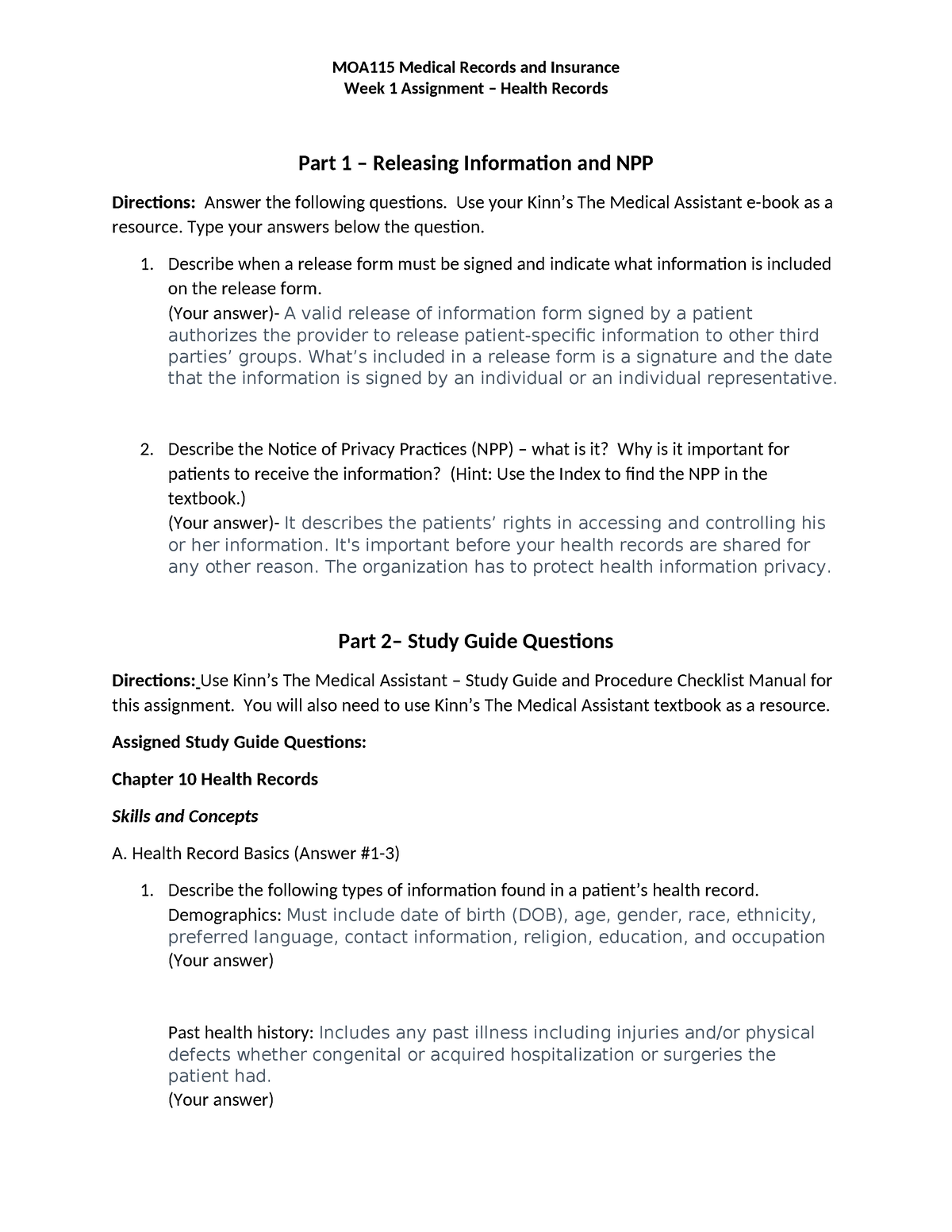 Wk1Assignment - Terminology - Week 1 Assignment – Health Records Part 1 ...