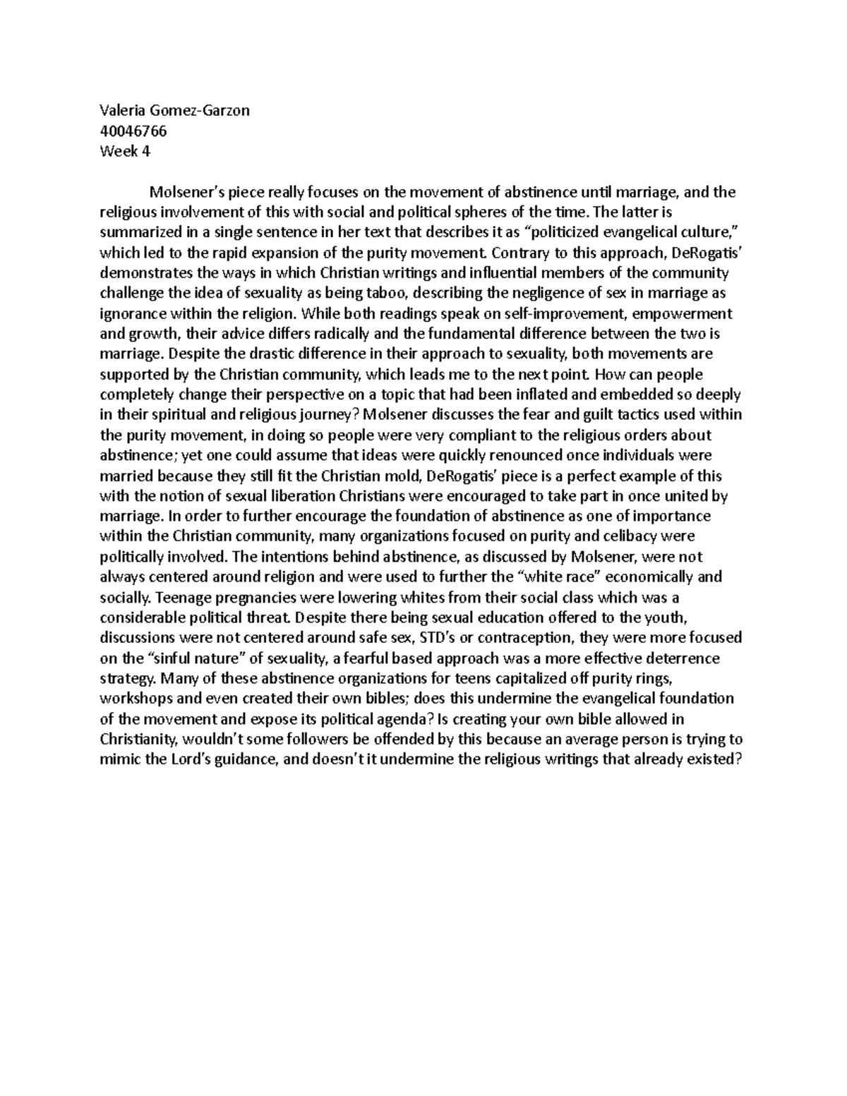 Week 4 Written Assignment - Valeria Gomez-Garzon 40046766 Week 4 ...