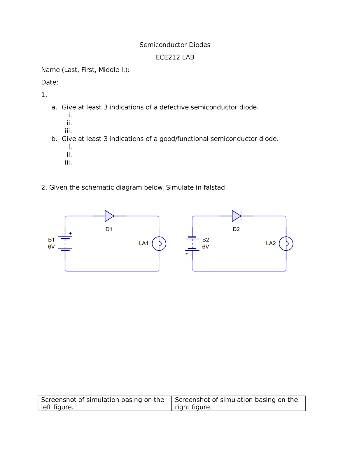 Semiconductor Diodes Lab Experiment - Semiconductor Diodes ECE212 LAB ...