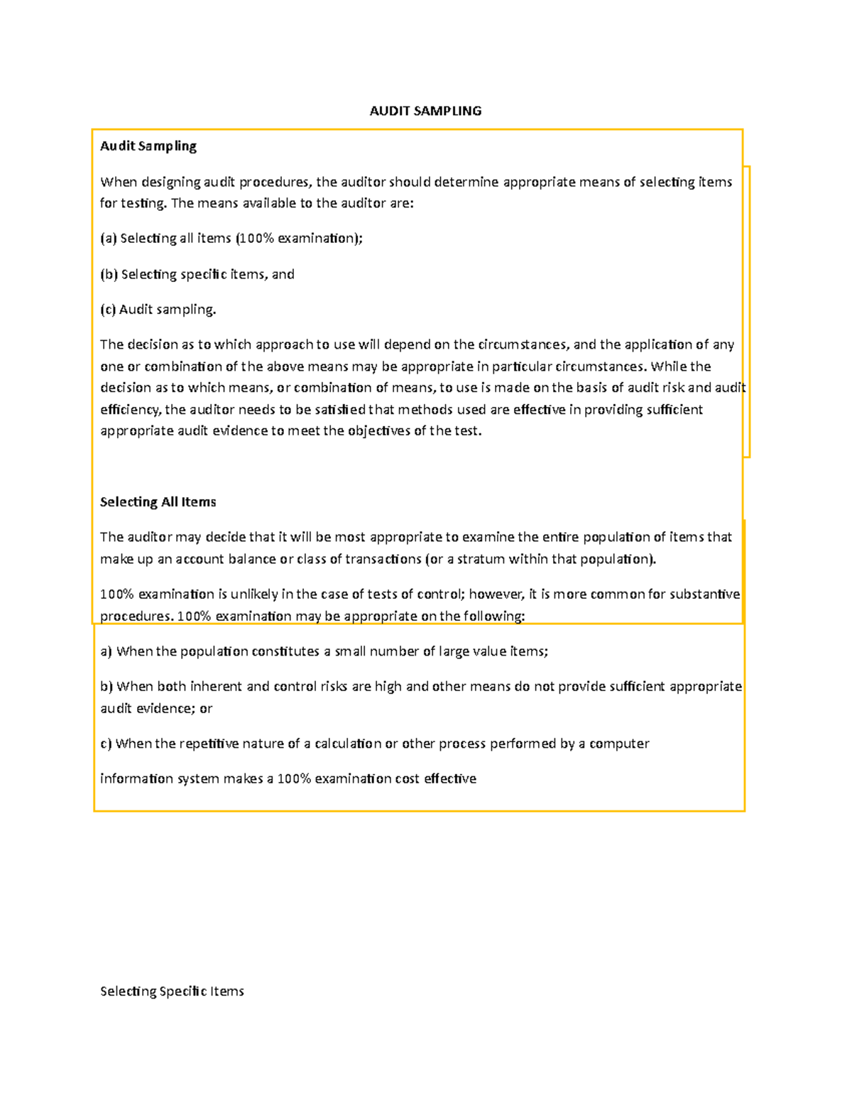 Audit Sampling - AUDIT SAMPLING Audit Sampling When designing audit ...