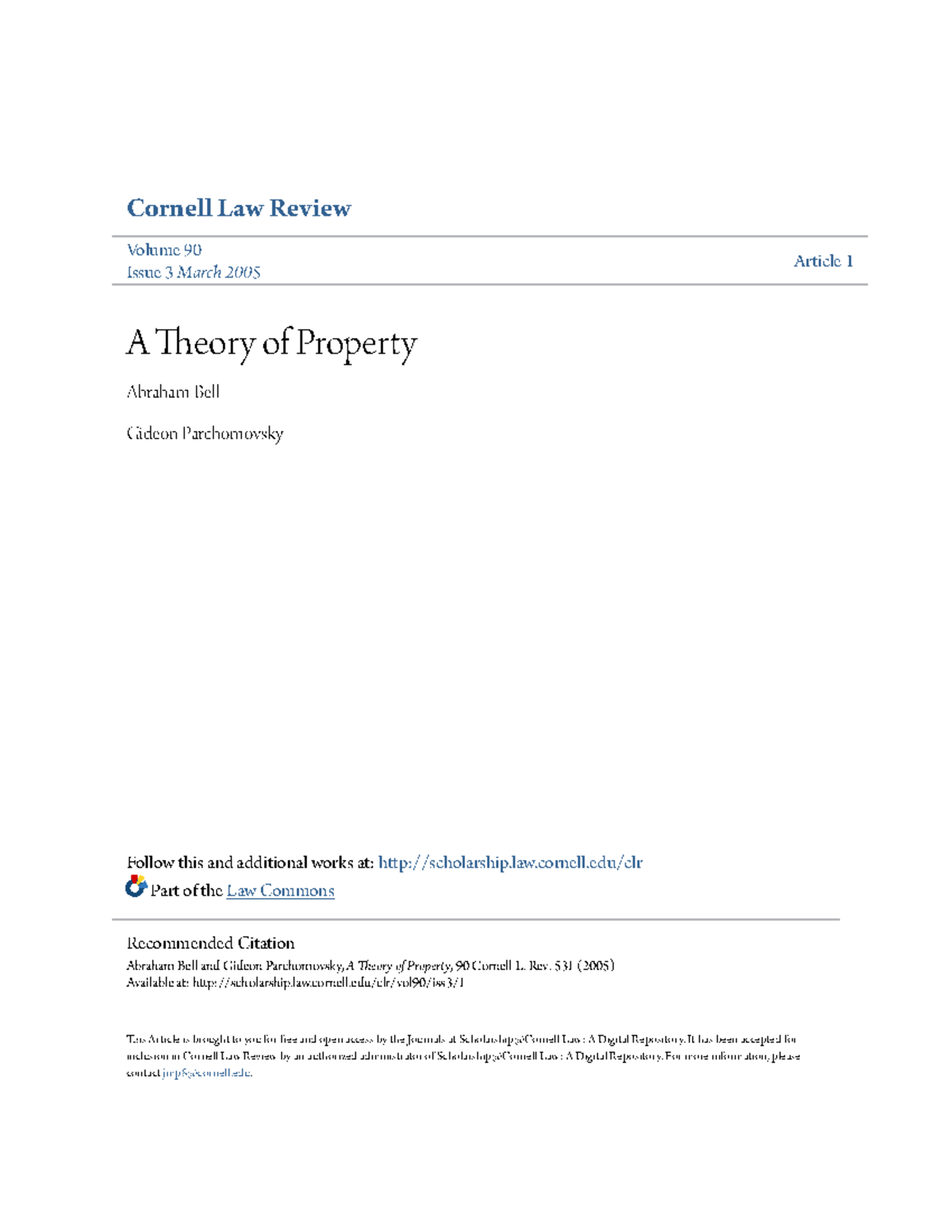 research paper of property law