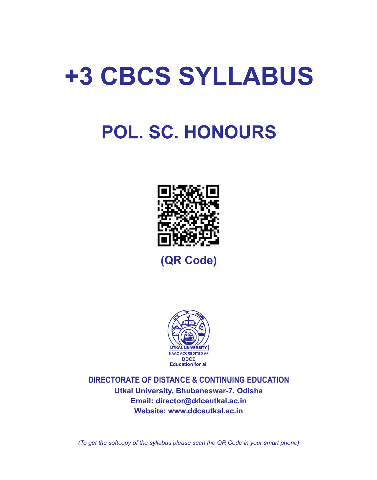 CBCS Syllabus . Http - +3 CBCS SYLLABUS POL. SC. HONOURS DDCE Education ...