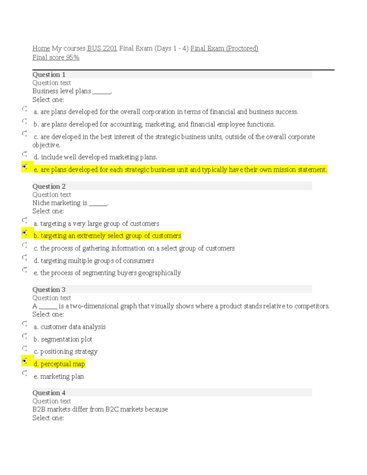 Bus 2201 Final Exam Full Test - Home My Courses BUS 2201 Final Exam ...