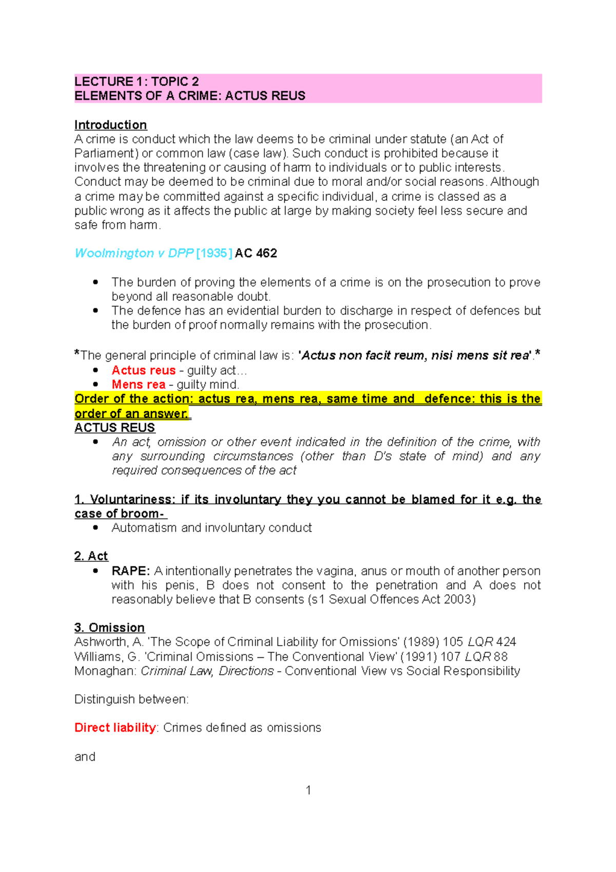 topic-2-actus-reus-lecture-notes-1-3-lecture-1-topic-2-elements