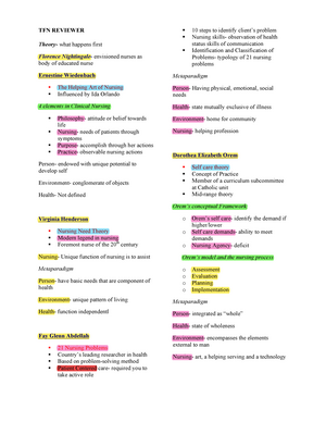 TFN (All Theorists) - Reviewer - SYLLABUS 1. Definition Of Concept ...