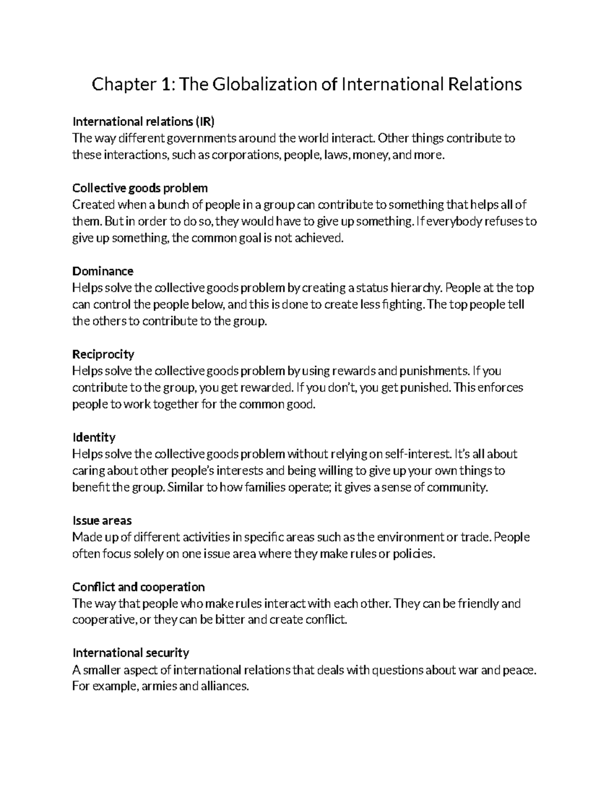 Ch. 1 Dictionary Globalization Chapter 1 The Globalization of