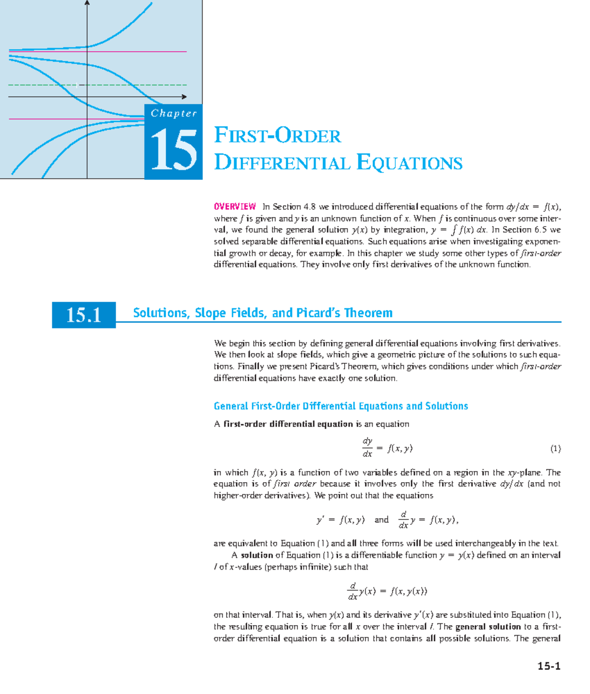 Calculus17 FirstOrder Differential Equations OVERVIEW In Section