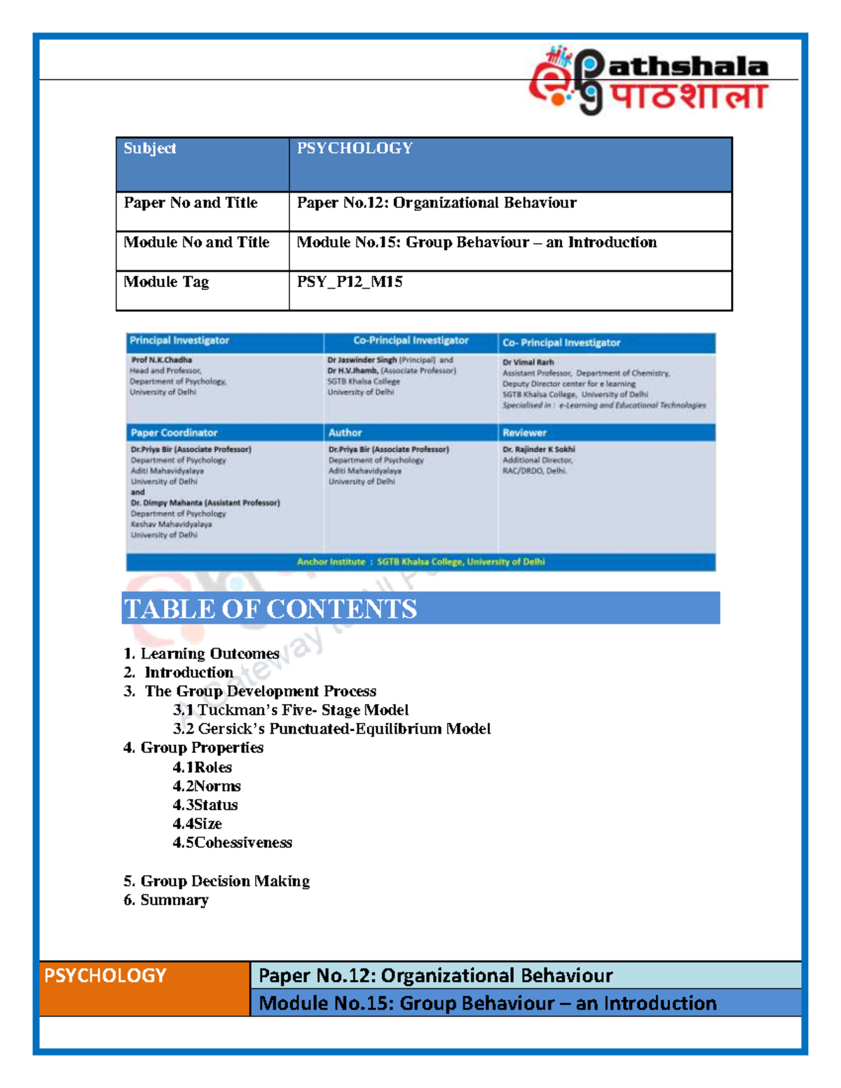 Group - Learning Outcomes After studying this module, you shall be able ...