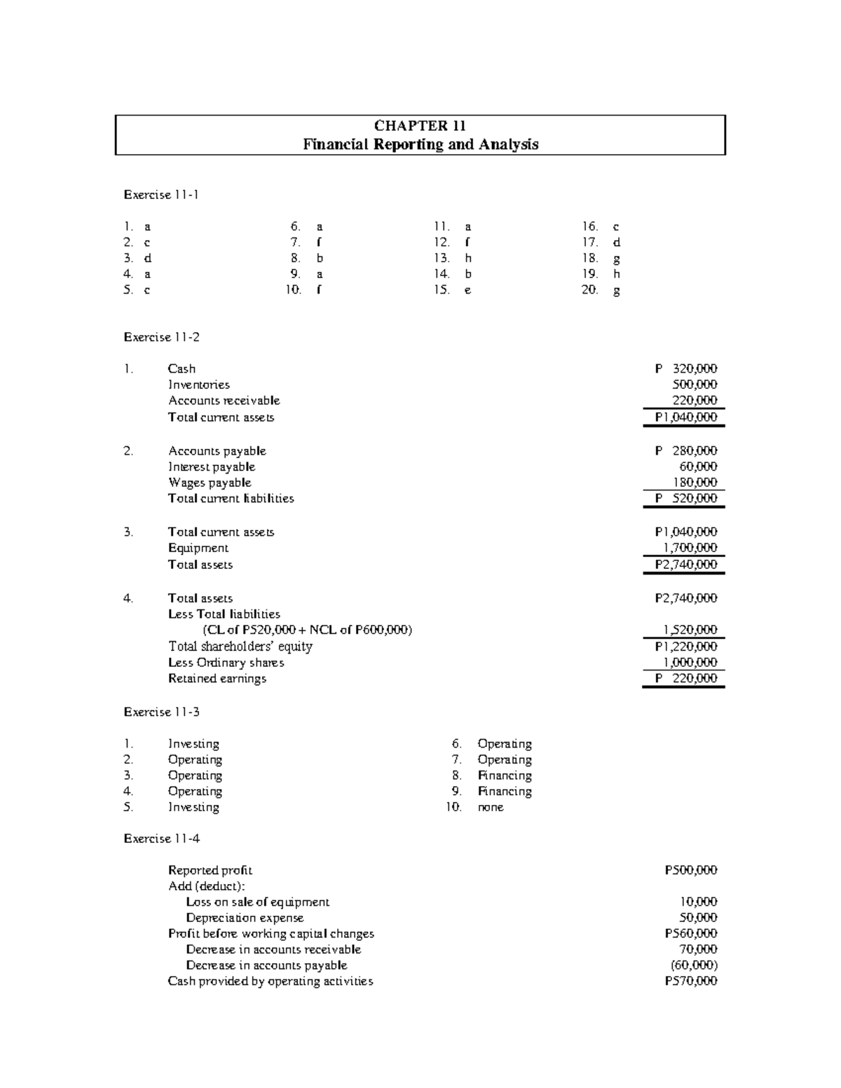 APC Ch11sol - Solman - CHAPTER 11 Financial Reporting And Analysis ...