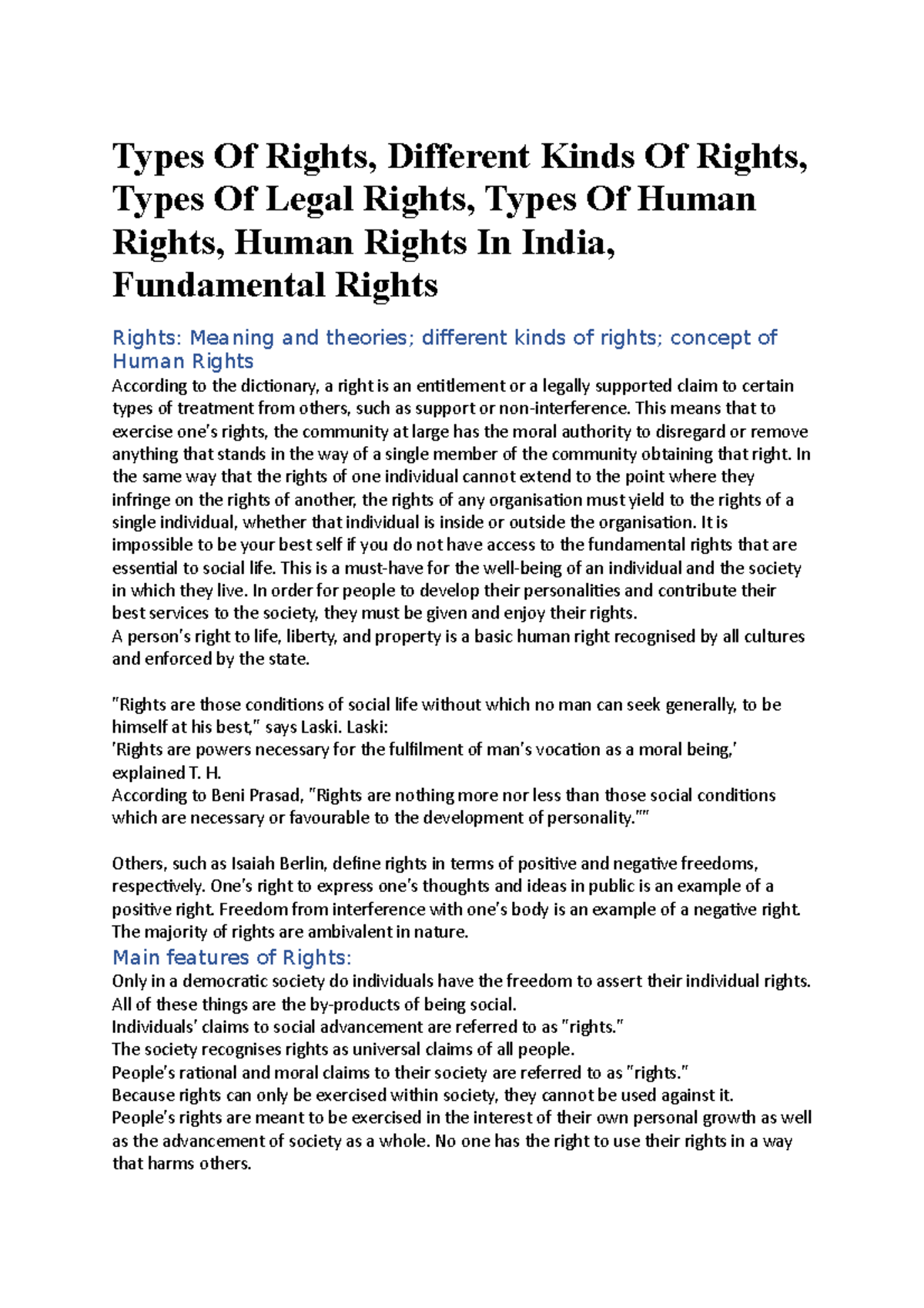 types-of-rights-different-kinds-of-rights-political-science-amu