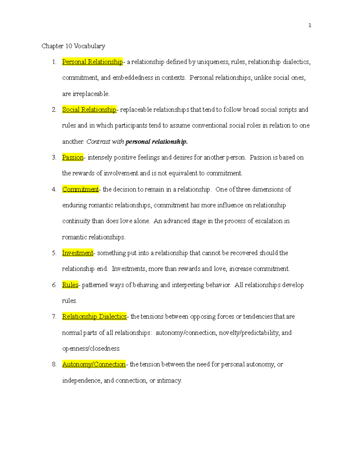 Chapter 10 Vocabulary - 1 Chapter 10 Vocabulary 1. Personal ...
