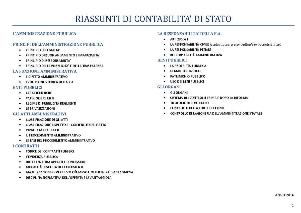 Elementi Di Contabilità Nelle Università Pdf Contabilità di Stato - RIASSUNTI DI CONTABILITA’ DI STATO L