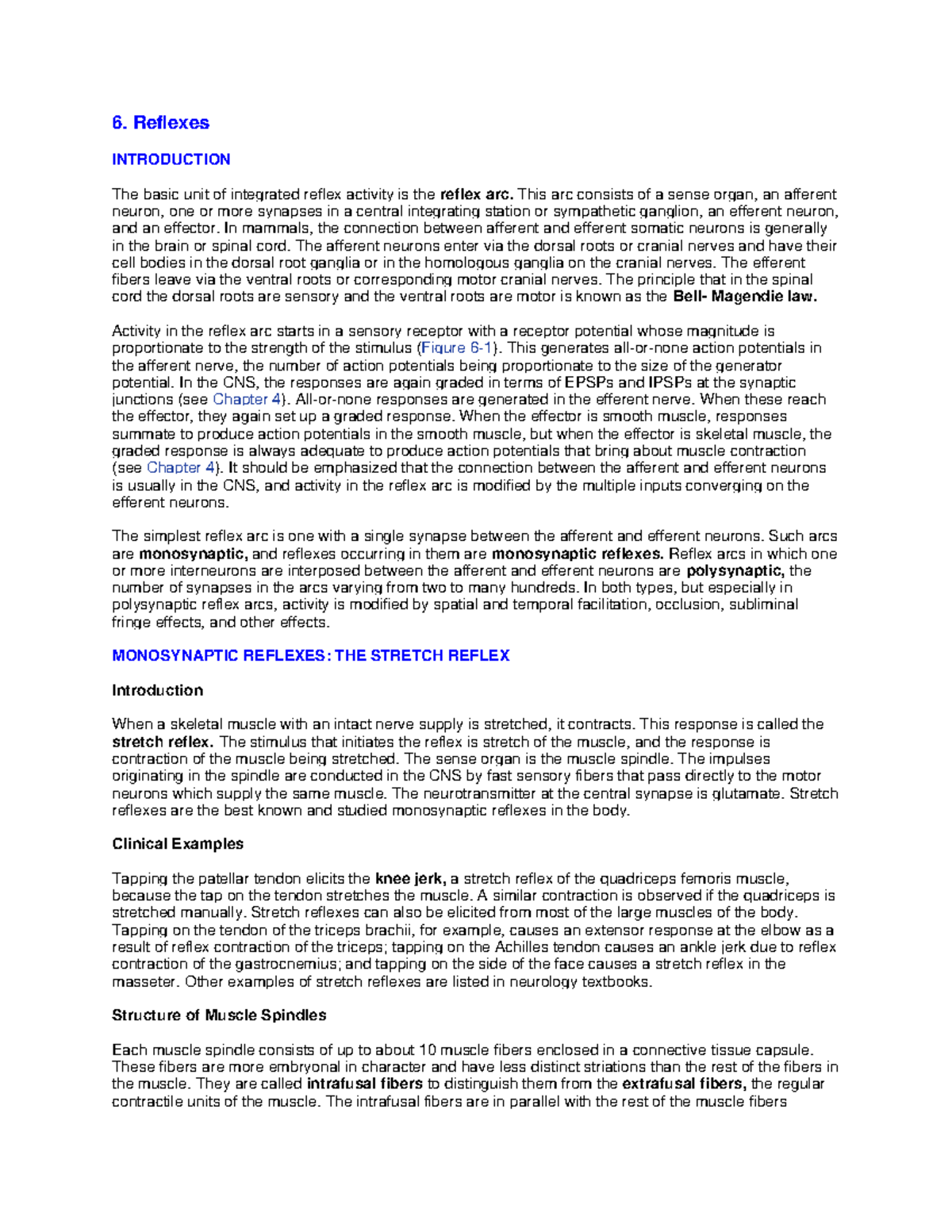 Review of Medical Phys27030021 6. Reflexes INTRODUCTION The basic