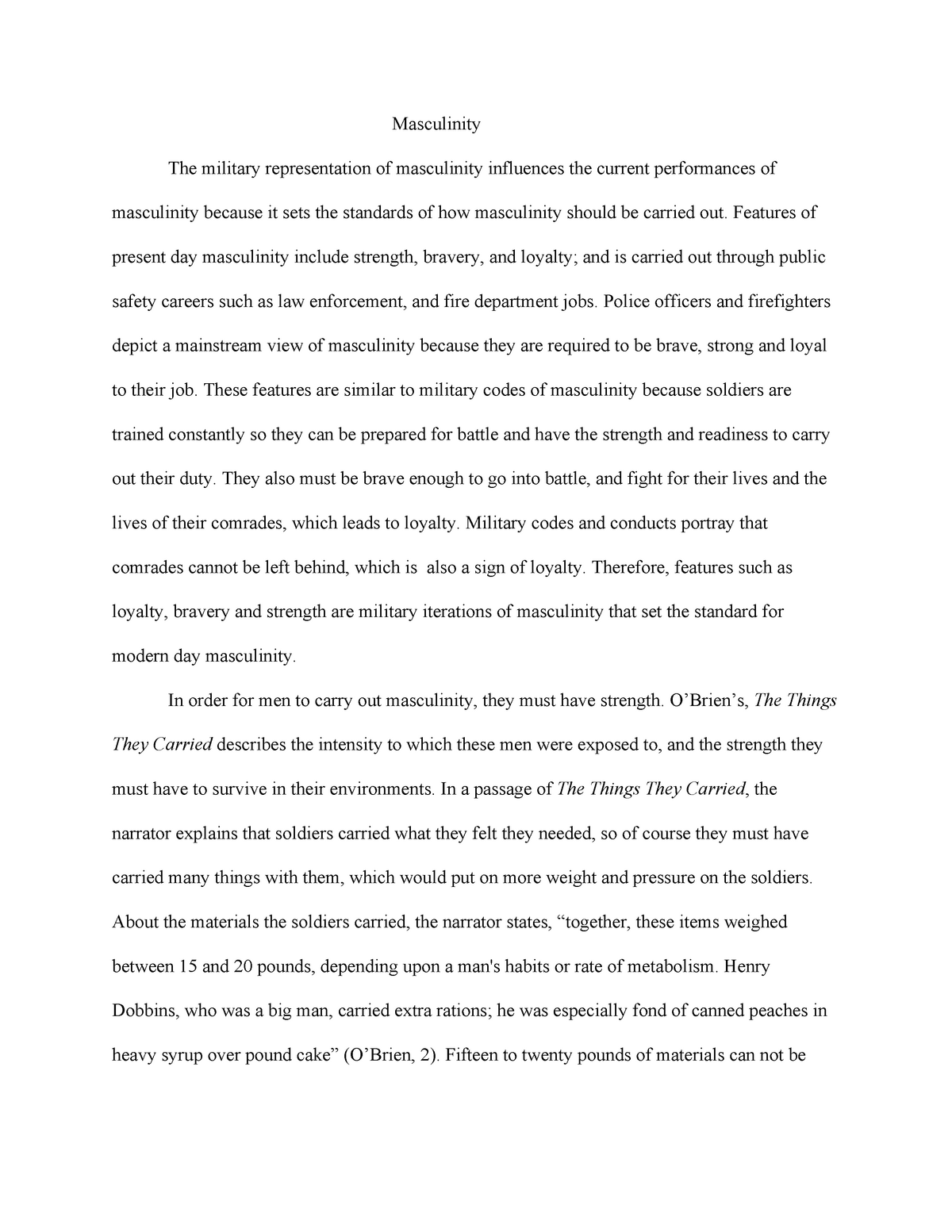 masculinity essay introduction