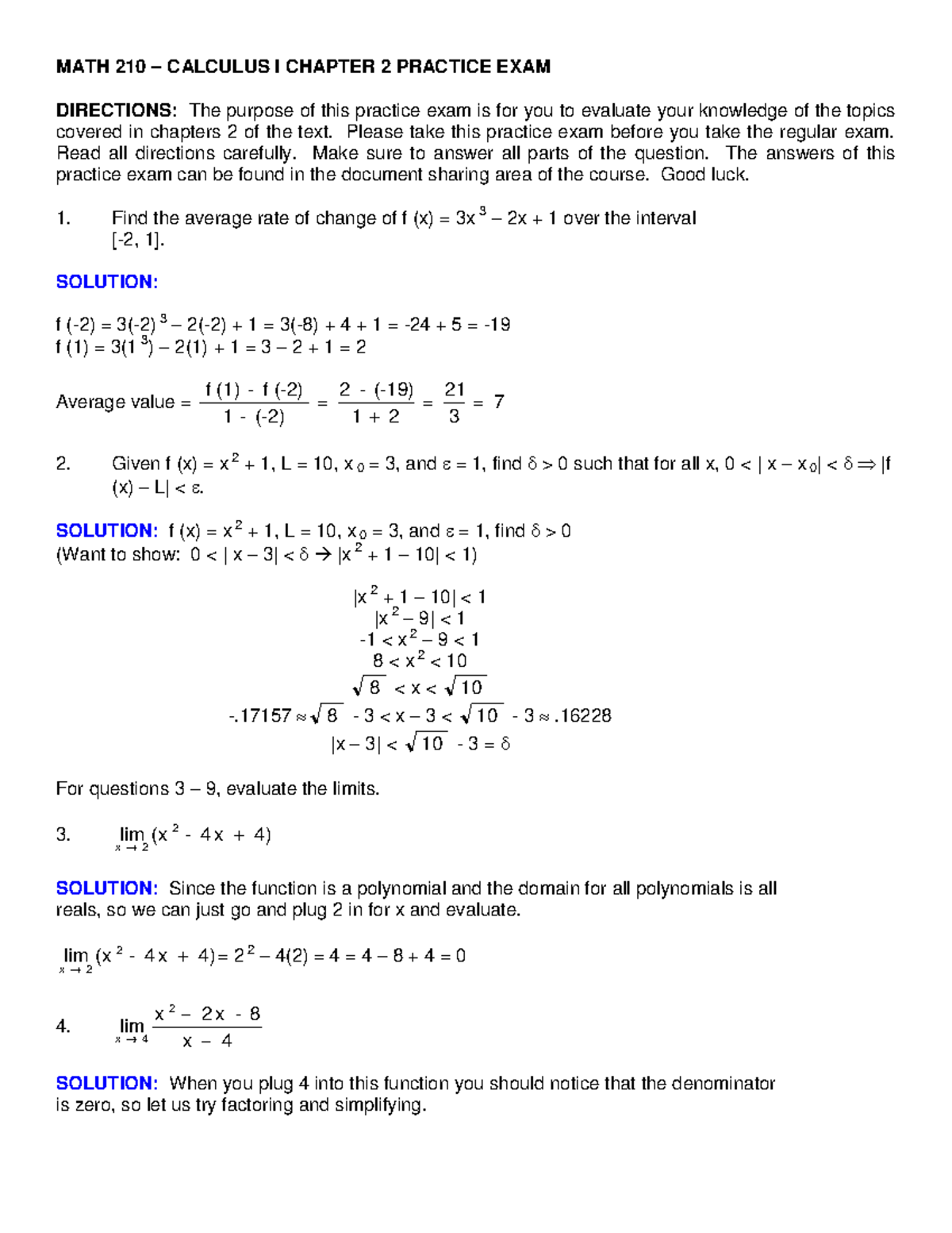 mat-210-calculus-i-chapter-2-practice-exam-solutions-math-210