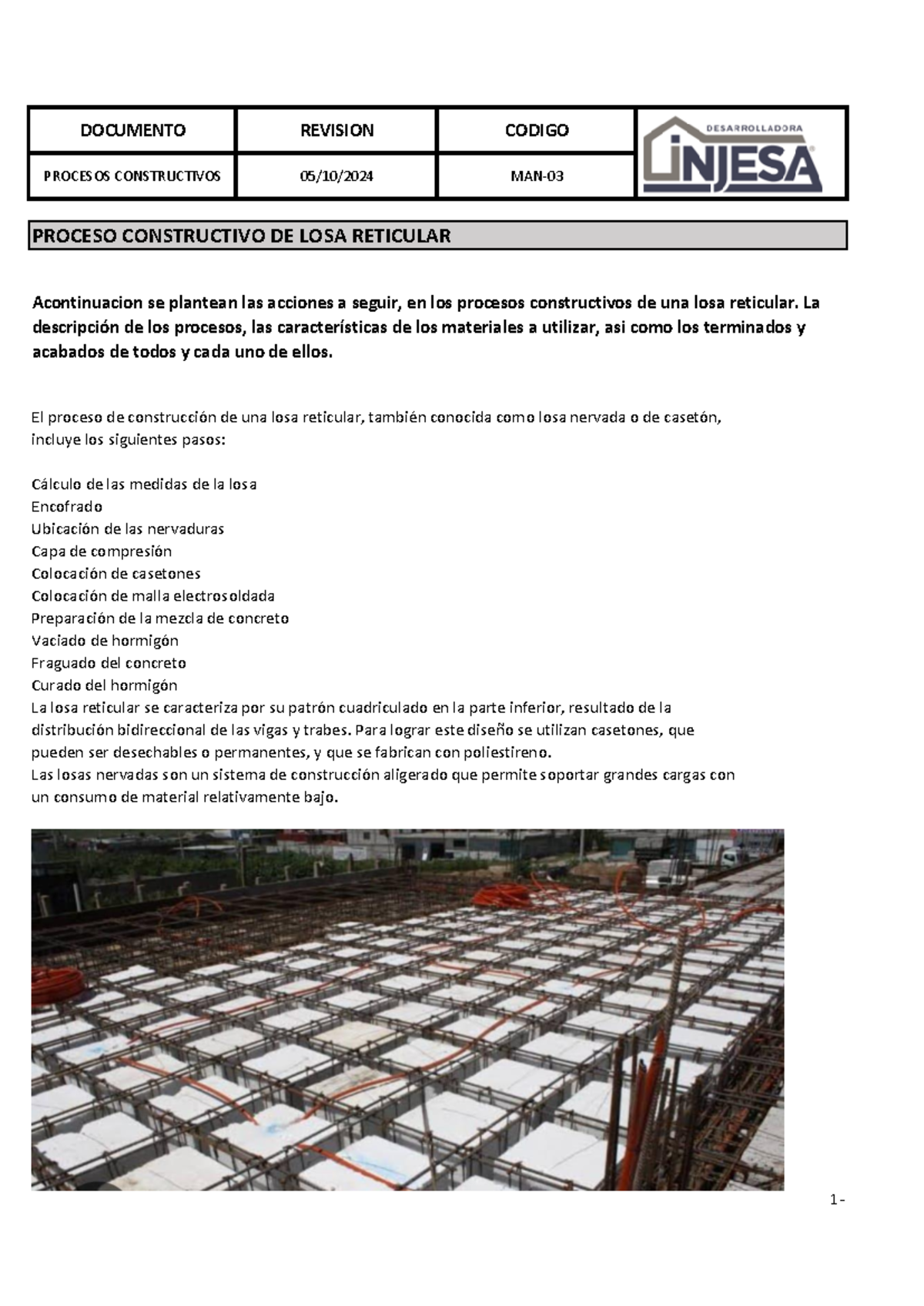 Proceso Constructivo De Losa Reticular. - El proceso de construcción de ...