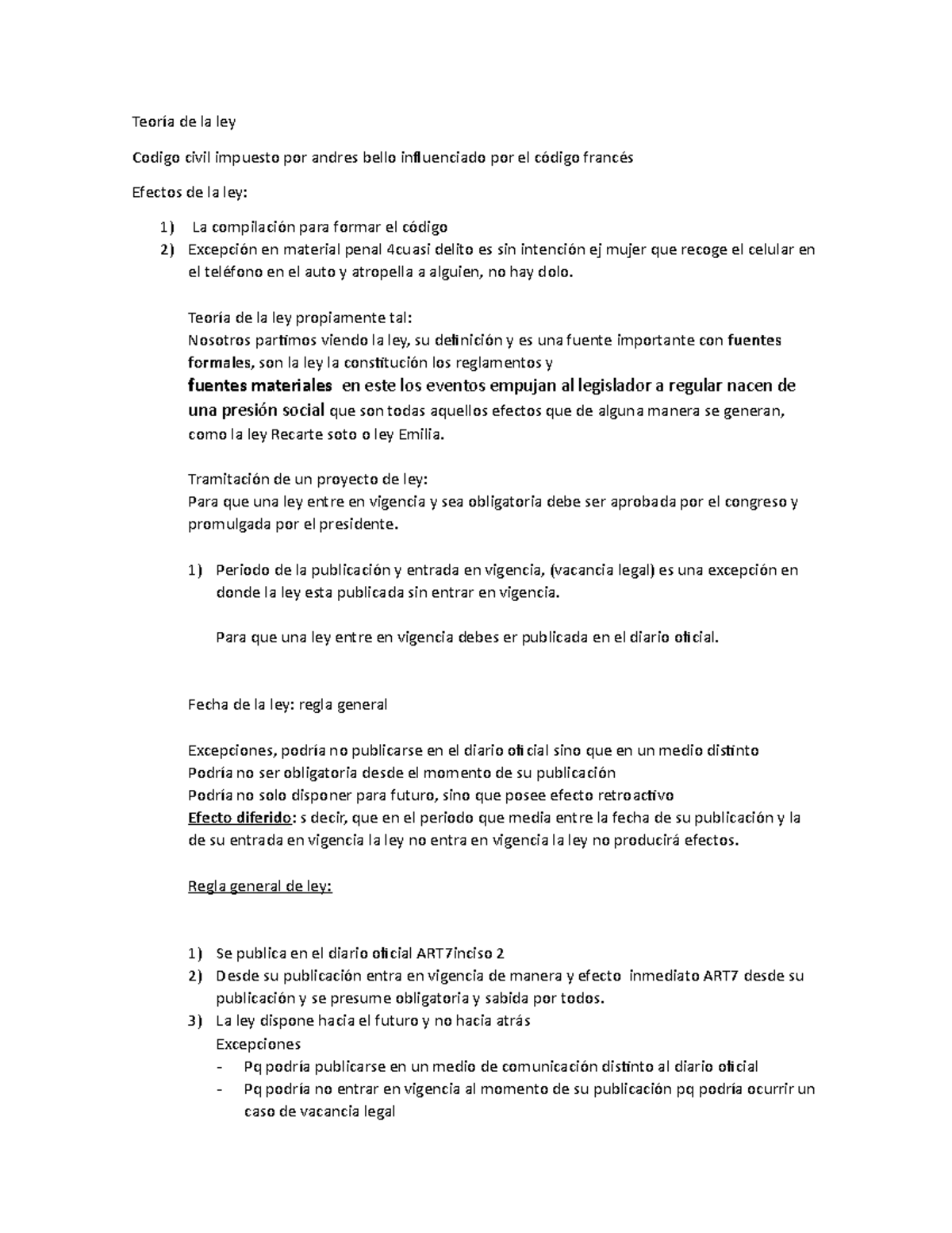 Teoría de la ley apuntes - Teoría de la ley Codigo civil impuesto por ...