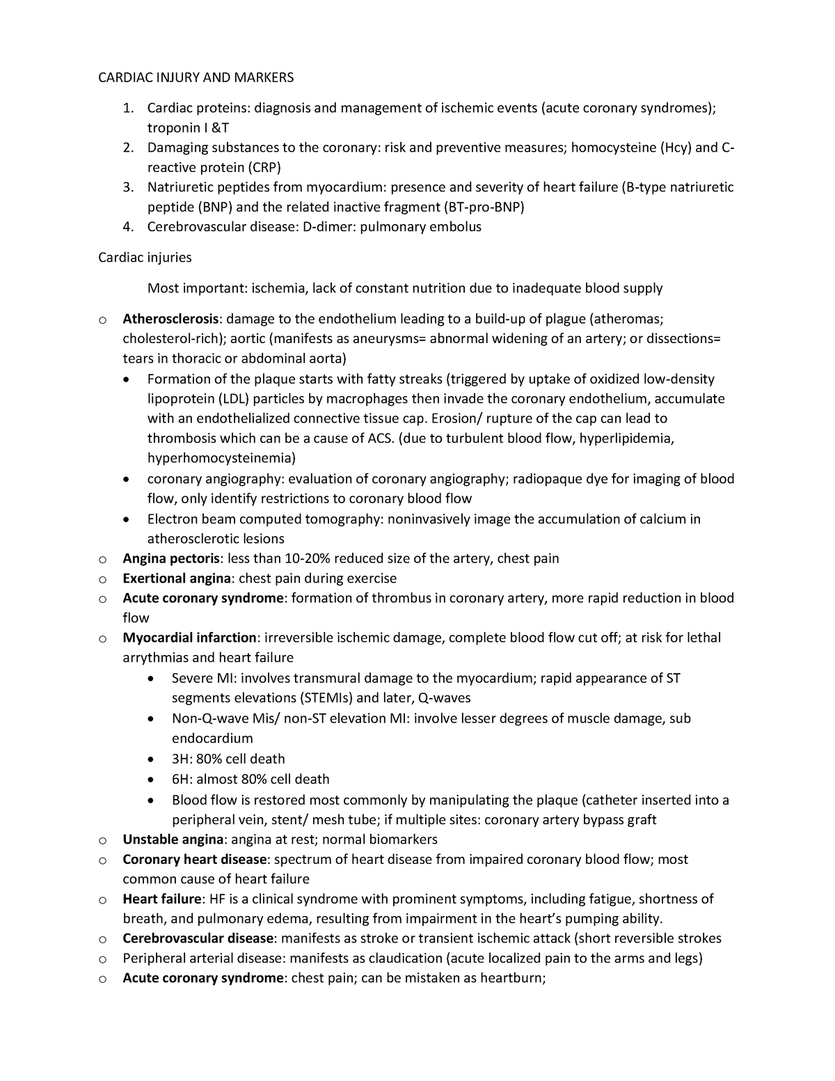 Cardiac Injury AND Markers - CARDIAC INJURY AND MARKERS Cardiac ...