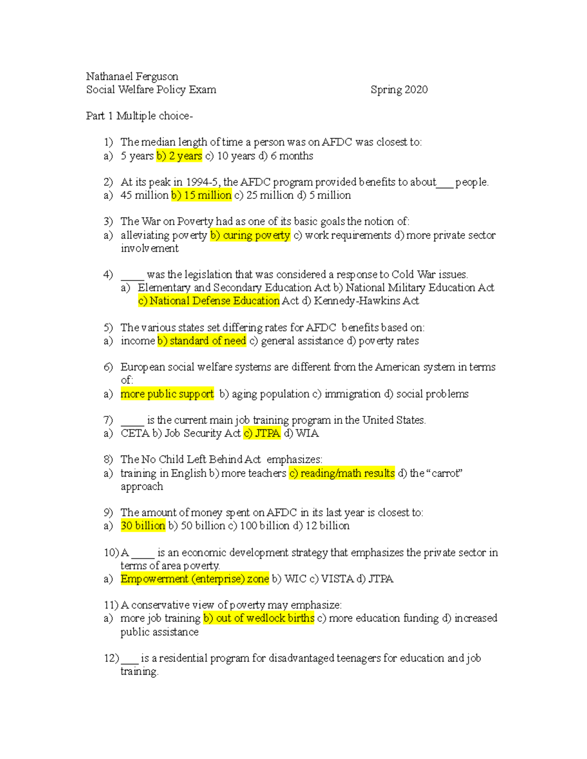 social-welfare-policy-exam-2-nathanael-ferguson-social-welfare-policy