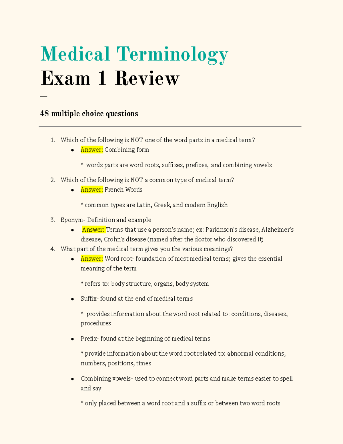 chapter 5 case study medical terminology