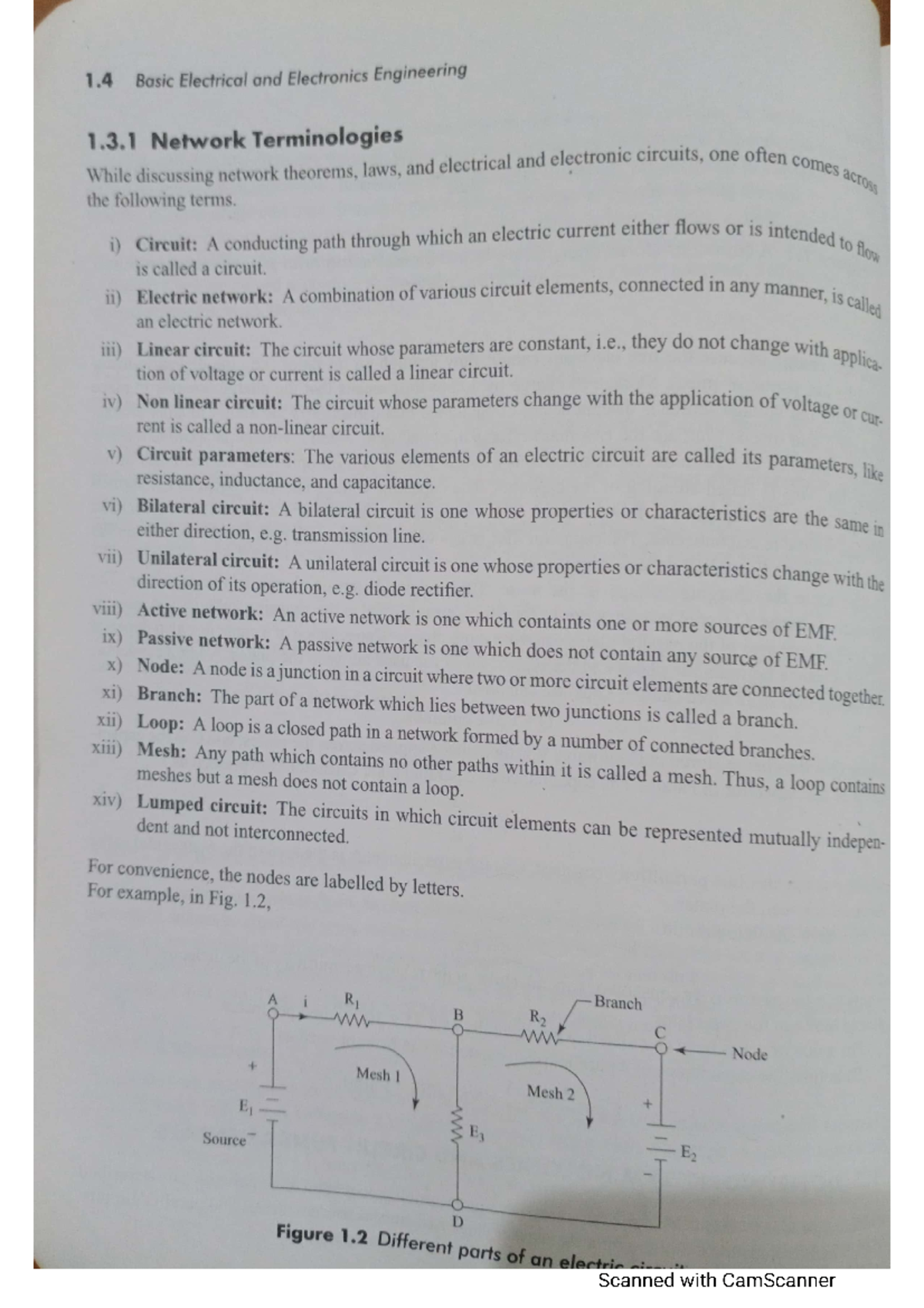 Network Terminology - Notes given by the professor. - Basic Electrical ...