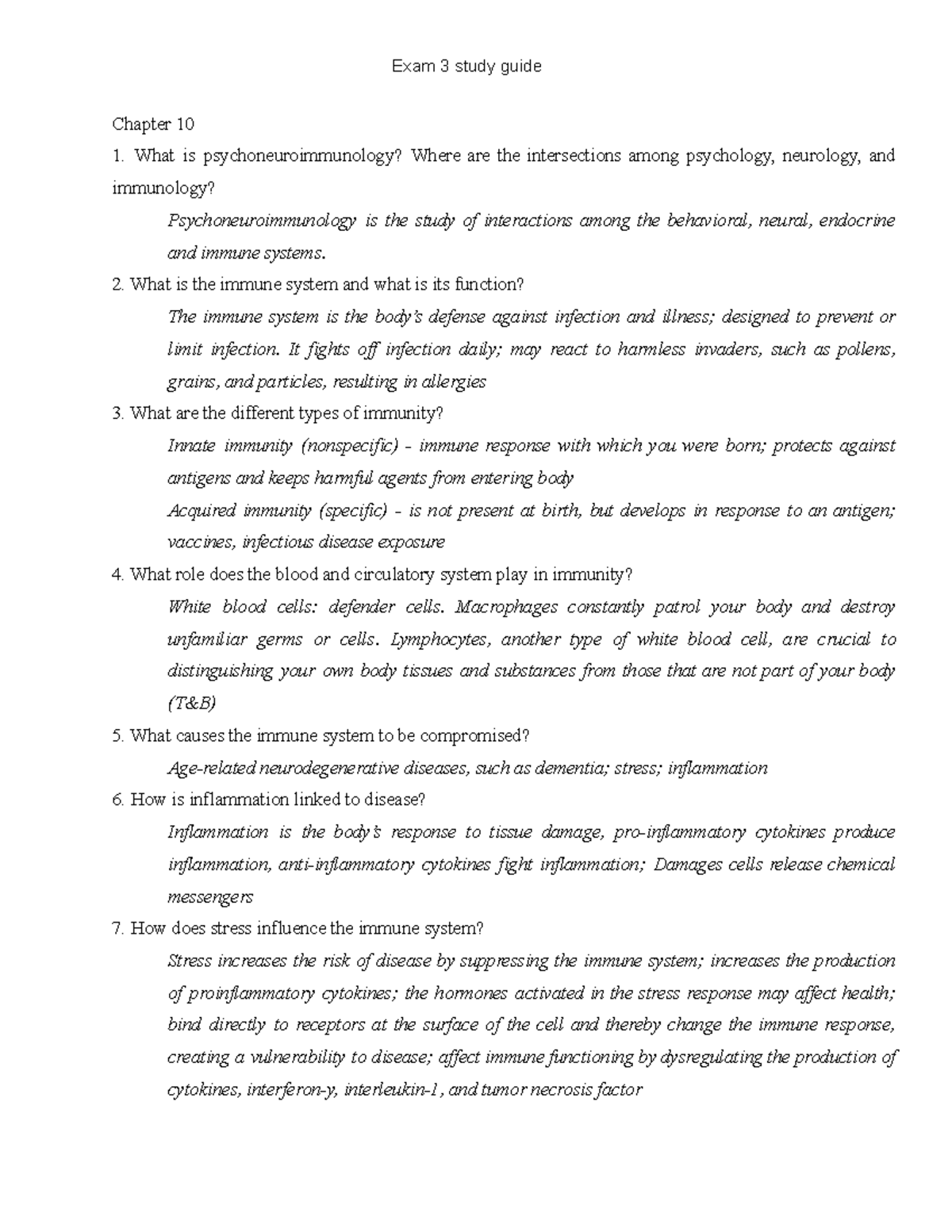 Health psych exam 3 - Chapter 10-13 - PSYC 492 - A&M Commerce - Studocu