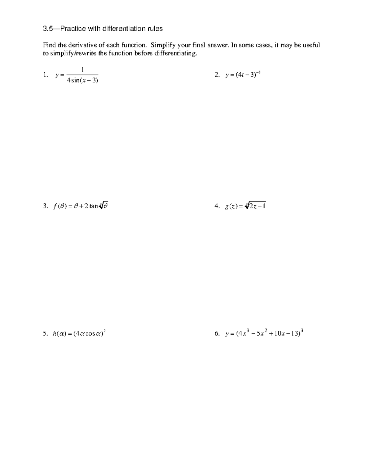 9 the chain rule homework mastermathmentor