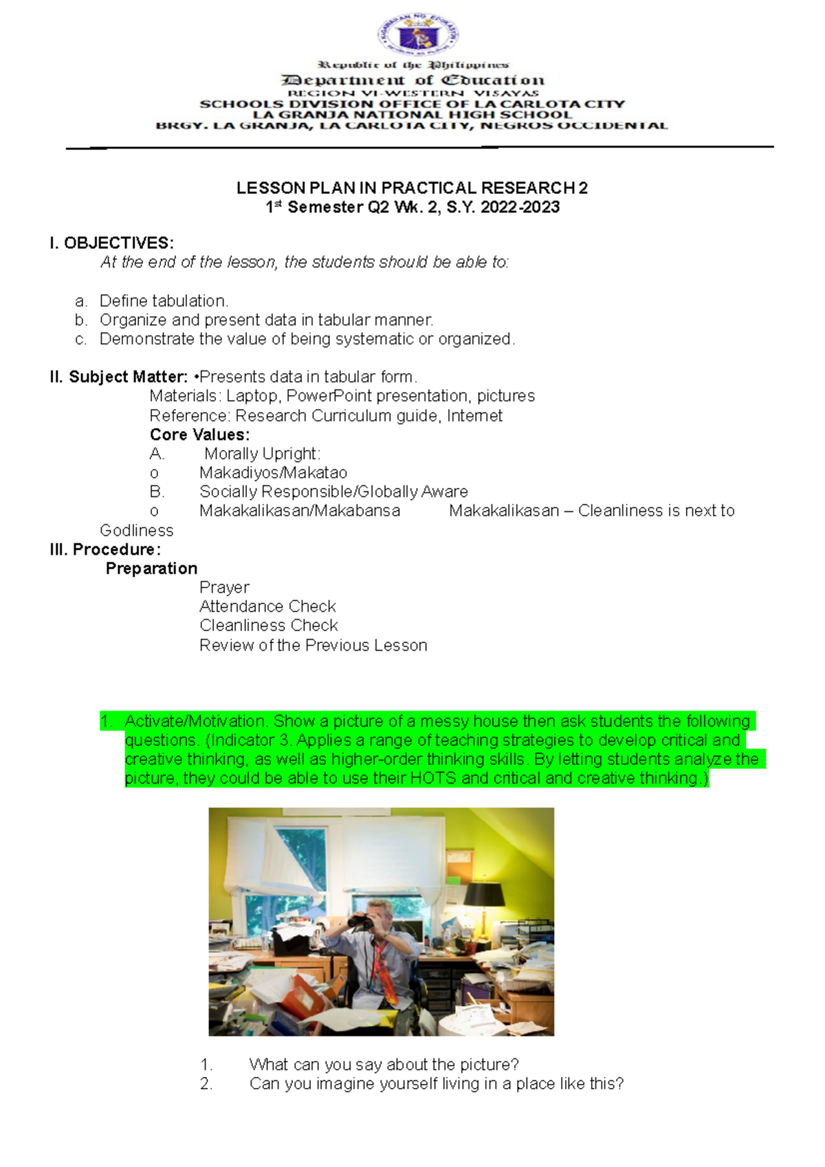 lesson plan in practical research 2 - LESSON PLAN IN PRACTICAL RESEARCH ...