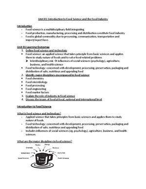 UNIT 1 - Textbook and unit notes - Chapter 5. Food Composition ...